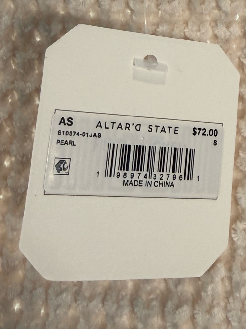 Altar'd State Cream Cable Sleeve Crewneck Sweater - Picture 2 of 3